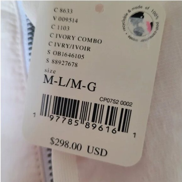 Free People NWT Peace Out Backpack Parachute Parka White Jacket size M/L - Picture 6 of 9